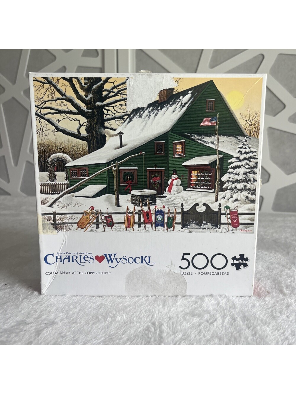 Charles Wysocki Cocoa Break at the Copperfields Puzzle 500 Pc Complete W Poster